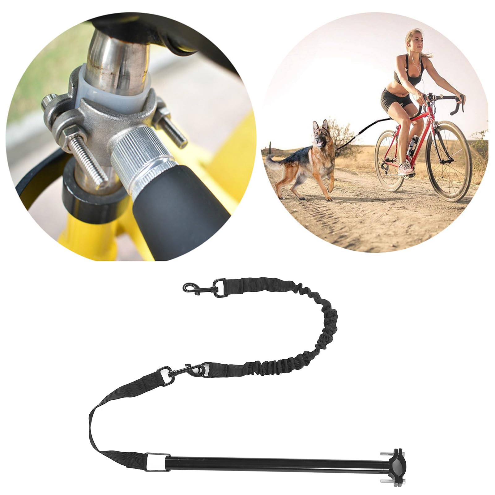 Tyenaza Correa de Bicicleta para Perro, Correa Retráctil para Bicicleta con Marco de Metal de Alta Resistencia, Accesorios para Mascotas, para Ejercicio Entrenamiento Correr Ciclismo y al Aire Libre