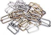 Vista 7 de CooBigo Paquete de 25 hebillas deslizantes ajustables de metal de 1 pulgada, ajustador rectangular Tri-Glide, deslizador de correa de tirantes