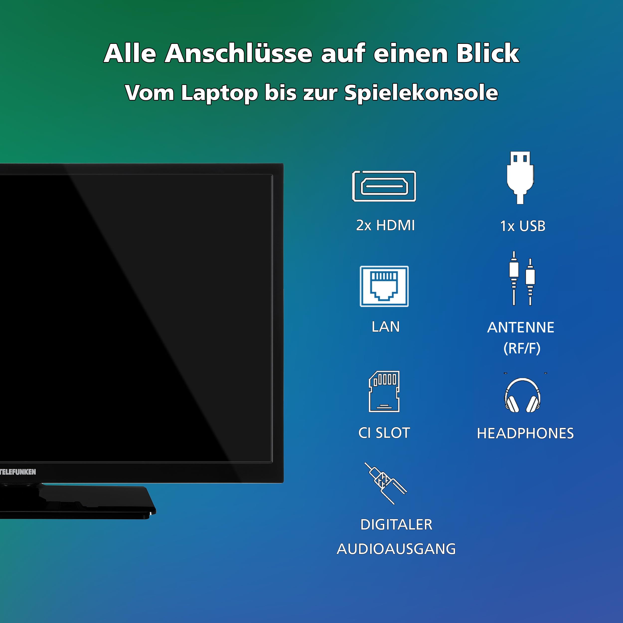 TELEFUNKEN XH24VP550M TV Smart TV VIDAA HD TV de 24 pulgadas, HDR TV con sintonizador triple integrado, LED TV negro (2026)