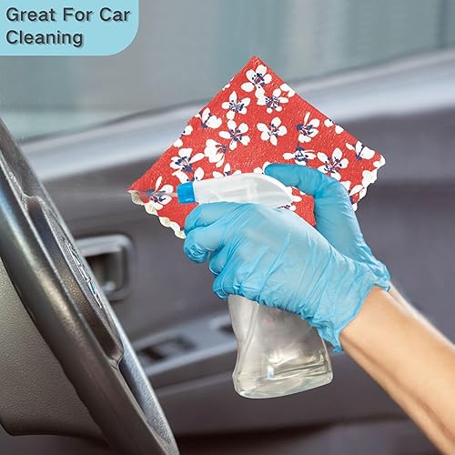 Miniatura 7 de Red Ditsy Flowers Set of 6 Quick Dry Microfiber Dish Drying Towel Print Soft Flour Sack Kitchen Towels Reusable for Restaurant Sink