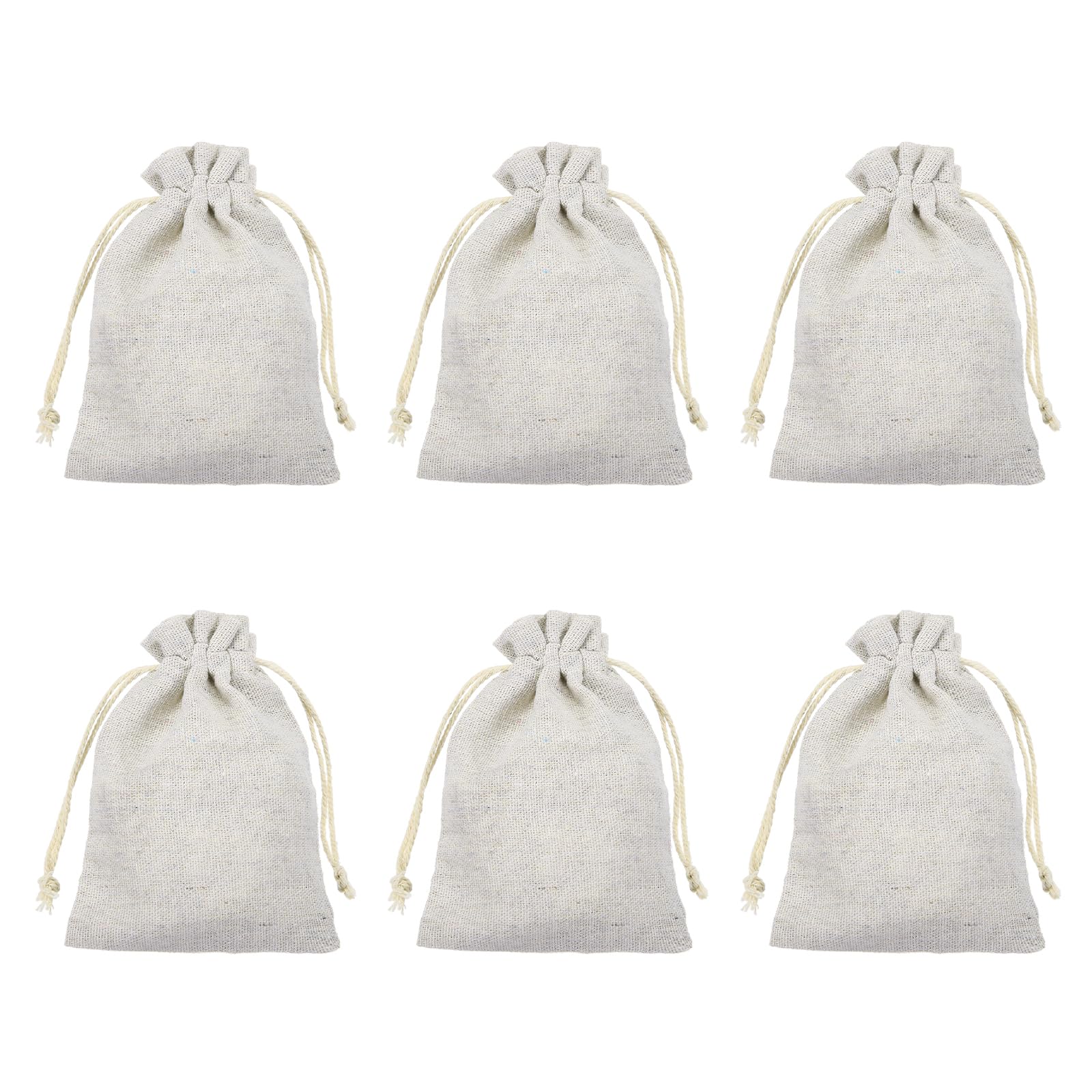 PATIKIL 6Pcs Coin Sacks Bag, 14x10cm Canvas Coin Money Cash Bag Drawstring โ image 1