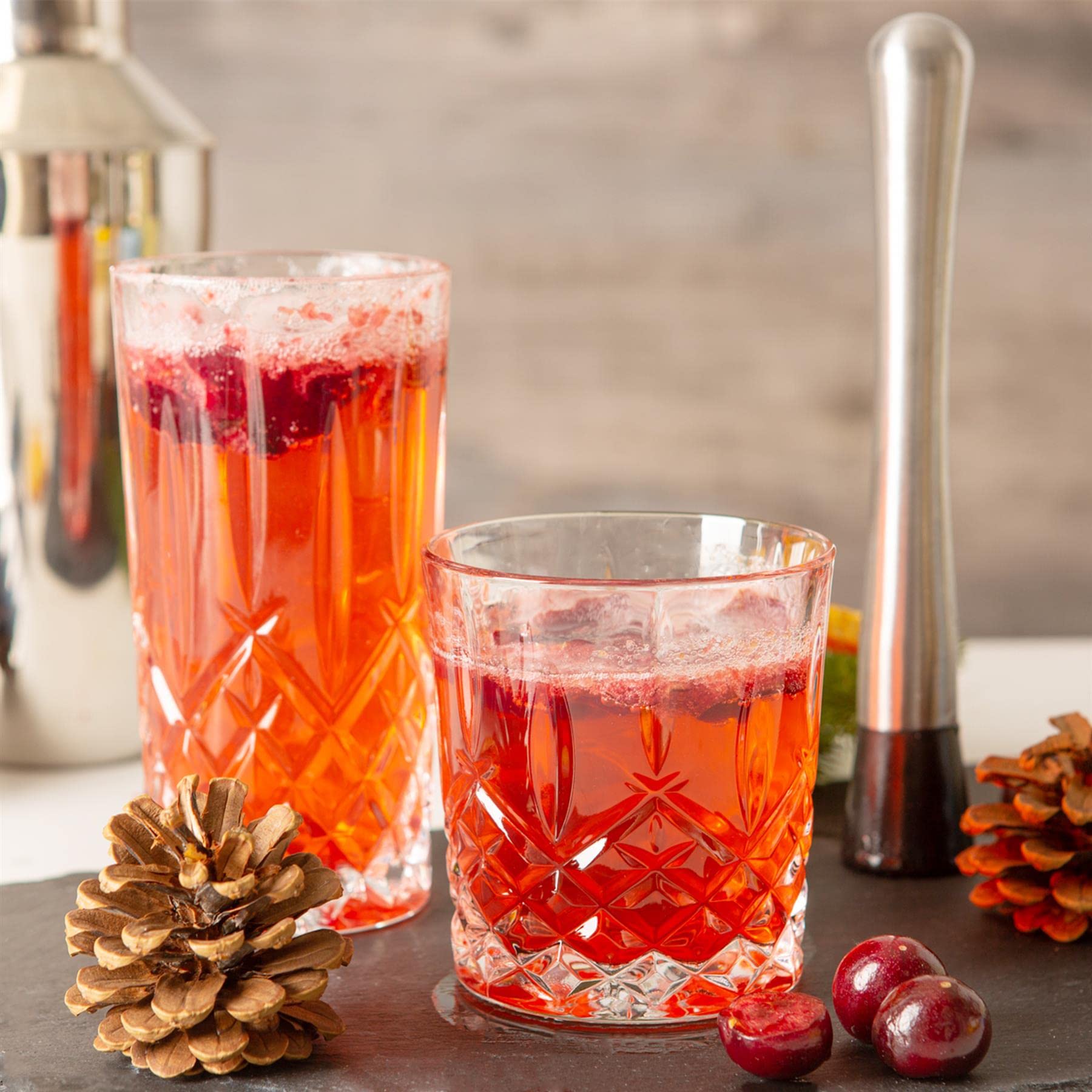 RCR Crystal Orchester Geschnittener Glas Whiskey -Trinkgläser Und Highball -Cocktailgläser - 340ml, 396ml - 12pc Set