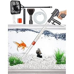 QZQ Aquarium Gravel Cleaner [2025 Edition] Vacuum Fish Tank Vacuum Cleaner Tools for Aquarium Water Changer with Aquarium Thermometers Fish Net kit Use for Fish Tank Cleaning Gravel and Sand
