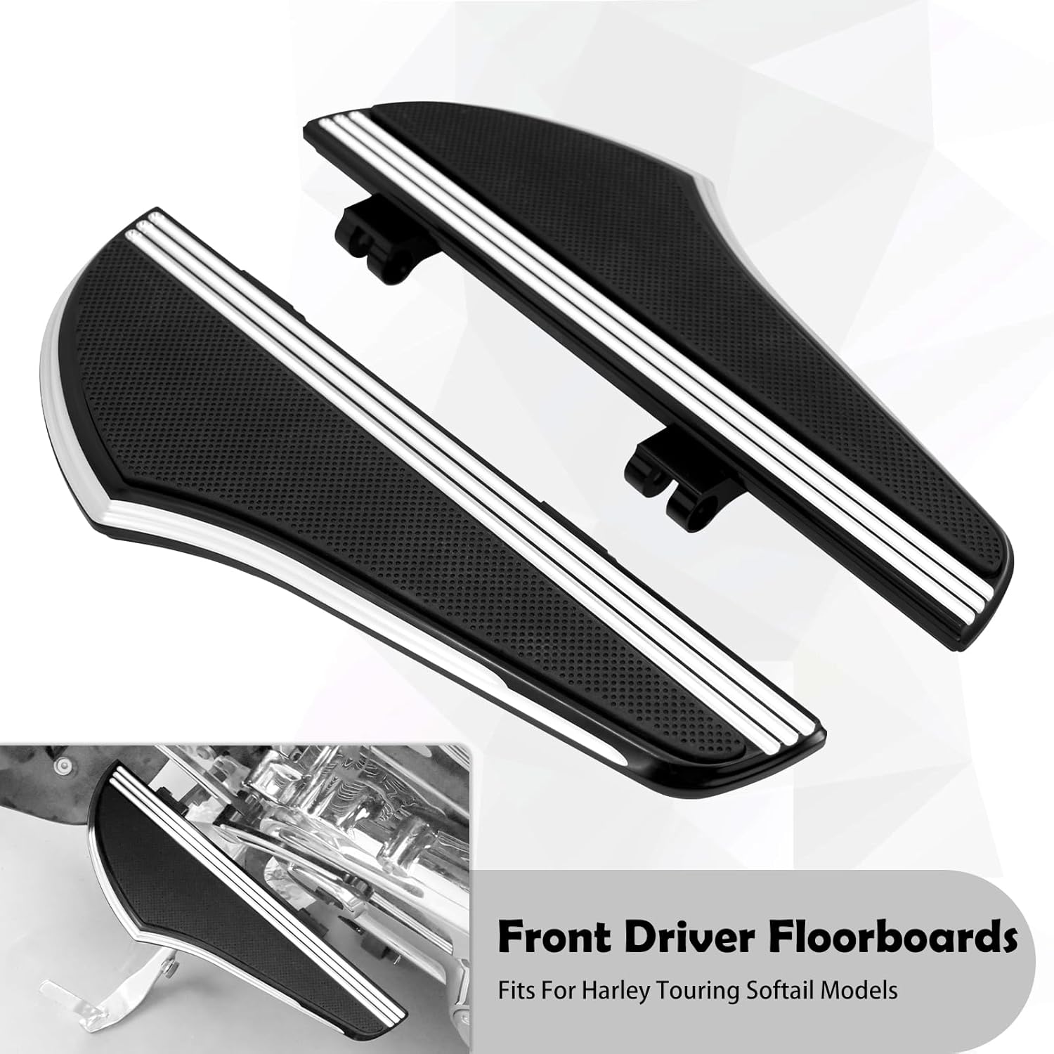 Motorcycle Passenger Driver Rider Floorboards Kit Fit for Harley Touring Electra Glide Road Glide Road King Street Glide 1986-2025, 1986-2017 Softail FL, 2012-2016 FLD, 2008-2025 Trike Chrome