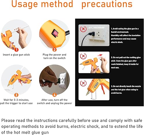 Miniatura 15 de IZIO Pistola de pegamento caliente con 21 barras de pegamento de 7/16 pulgadas y bolsa de almacenamiento, calentamiento rápido de 100 W