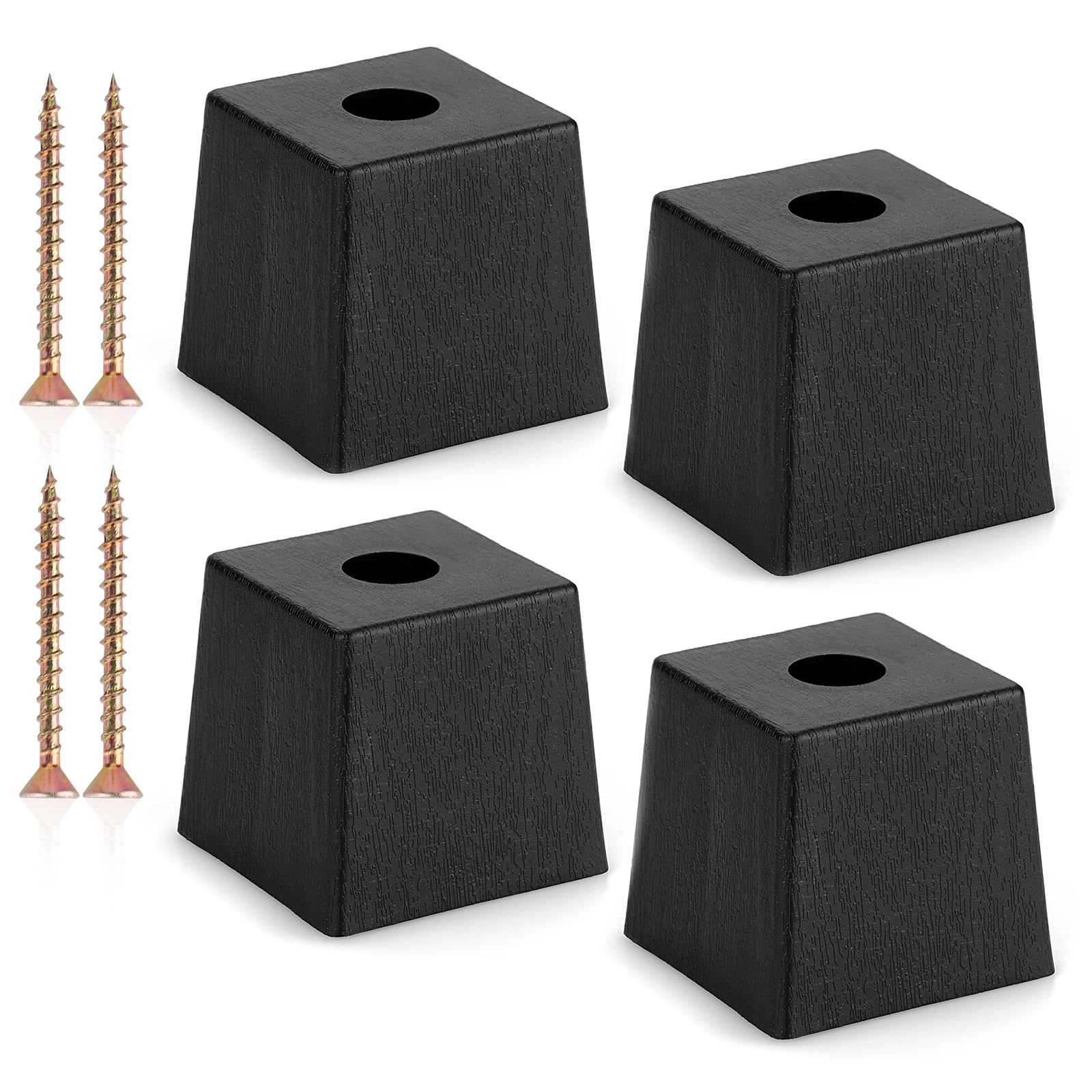 SUMNACON 4 Pcs Plastic 5.6cm Furniture Legs Square Tapered Couch Feet
