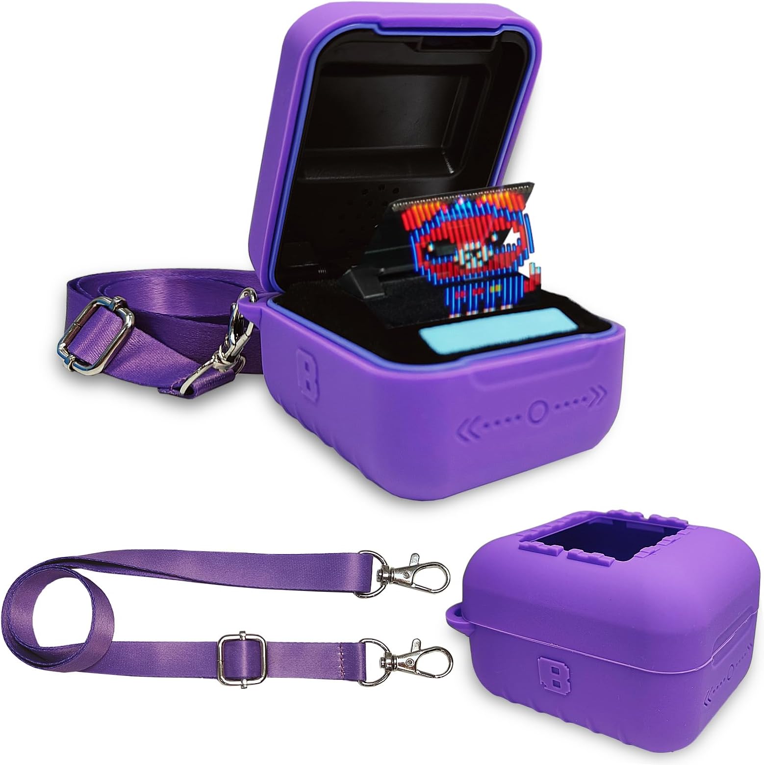 JCHPINE Silicone Case for Bitzee Interactive Virtual Pet, Protective Skin Sleeve (Purple)