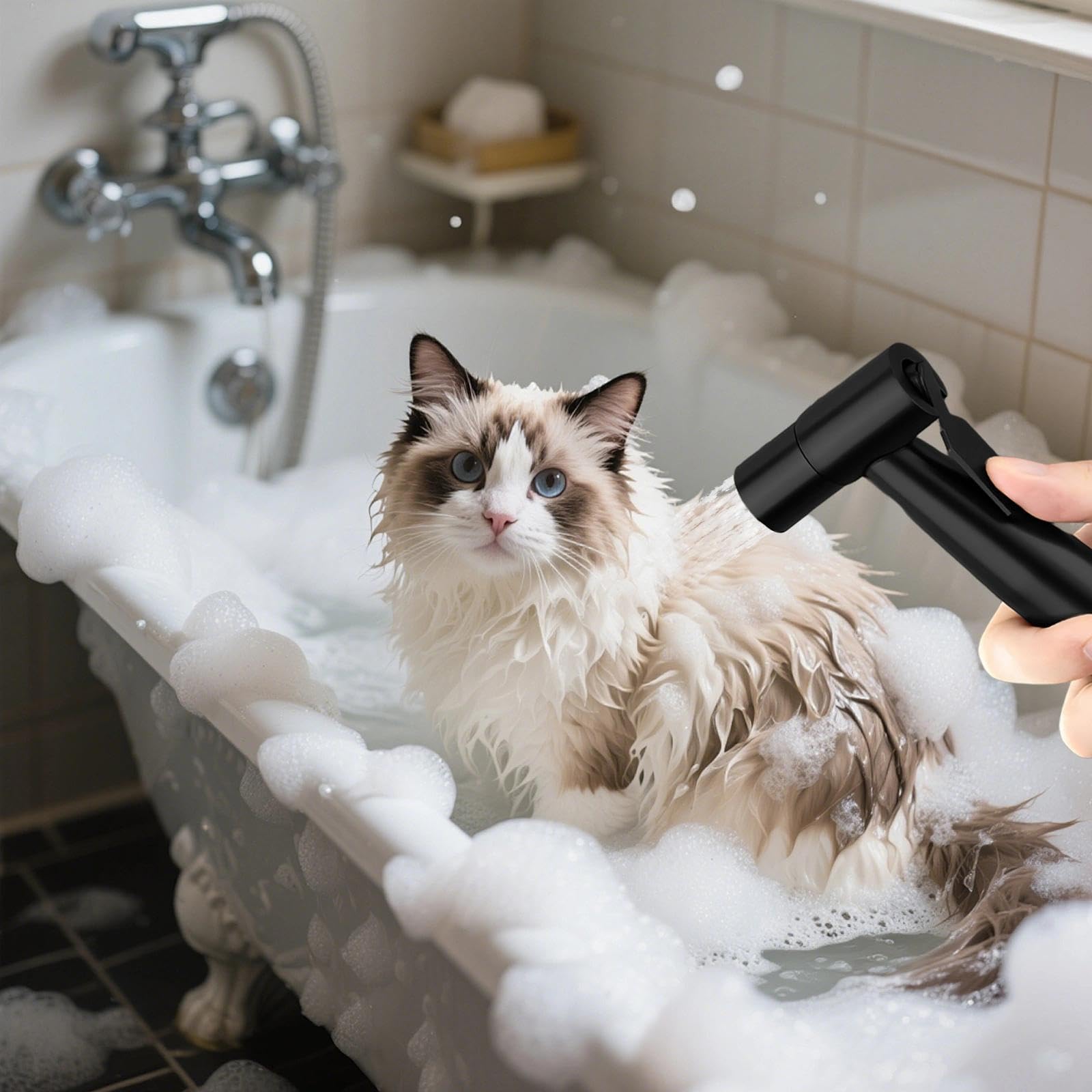 DEANKEJI 1,5 Metros Acero Inoxidable Grifo para WC-Conjunto, Negro Duchas Higienicas para WC con Manguera, Pulverizador de Bidé, Ducha Inodoro, para Baño, Cocina, Hotel