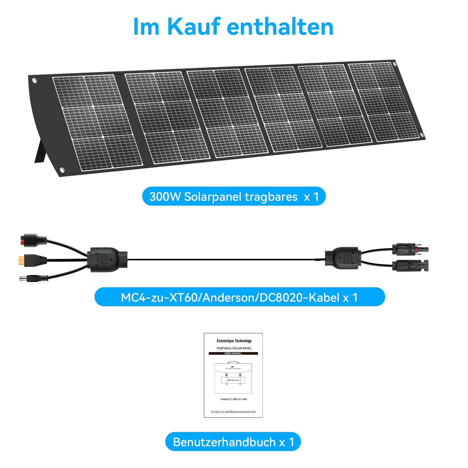 300w Solarpanel Faltbar Tragbares Solarmodul 40 V MC4-Stromversorgung | Mehrere Ausgänge Ladegerät für Die Meisten Kraftwerke, Powerstation Monokristalline Solarmodul für Outdoor, Camping, RV