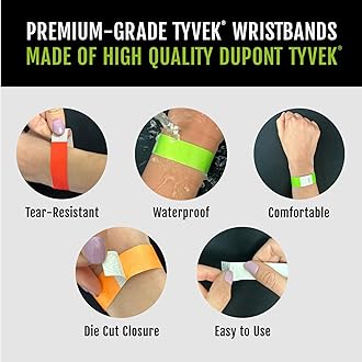 Wristco 200 Tyvek Metallic Gold Wristbands for Events – Tamper-Proof Design Prevents Reuse – Premium-Grade Bracelets for Hospital & Medical ID, Party, Concert Entry, VIP Identification