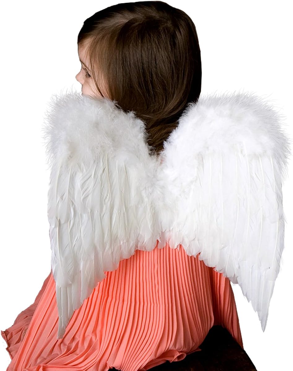 Miniatura 2 de FashionWings TM infantil bebé Tamaño alas de ángel de plumas de color blanco diadema de halo