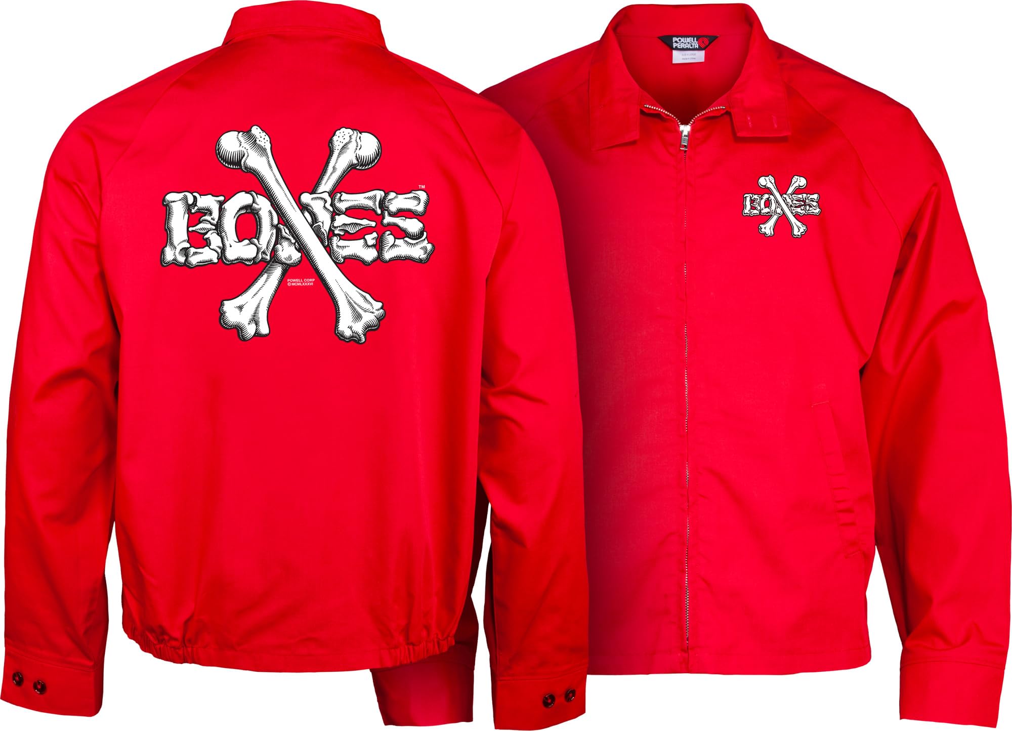 Powell Peralta Cross Bones Jacket, Red, Medium