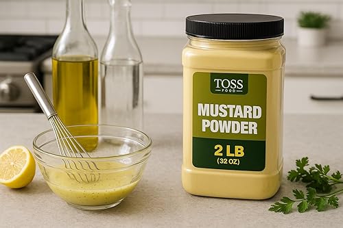 Miniatura 2 de TOSS Polvo de mostaza molida  Especias de cocina a granel de 2 libras  Mostaza amarilla seca para condimentos, adobos, salsas y encurtidos
