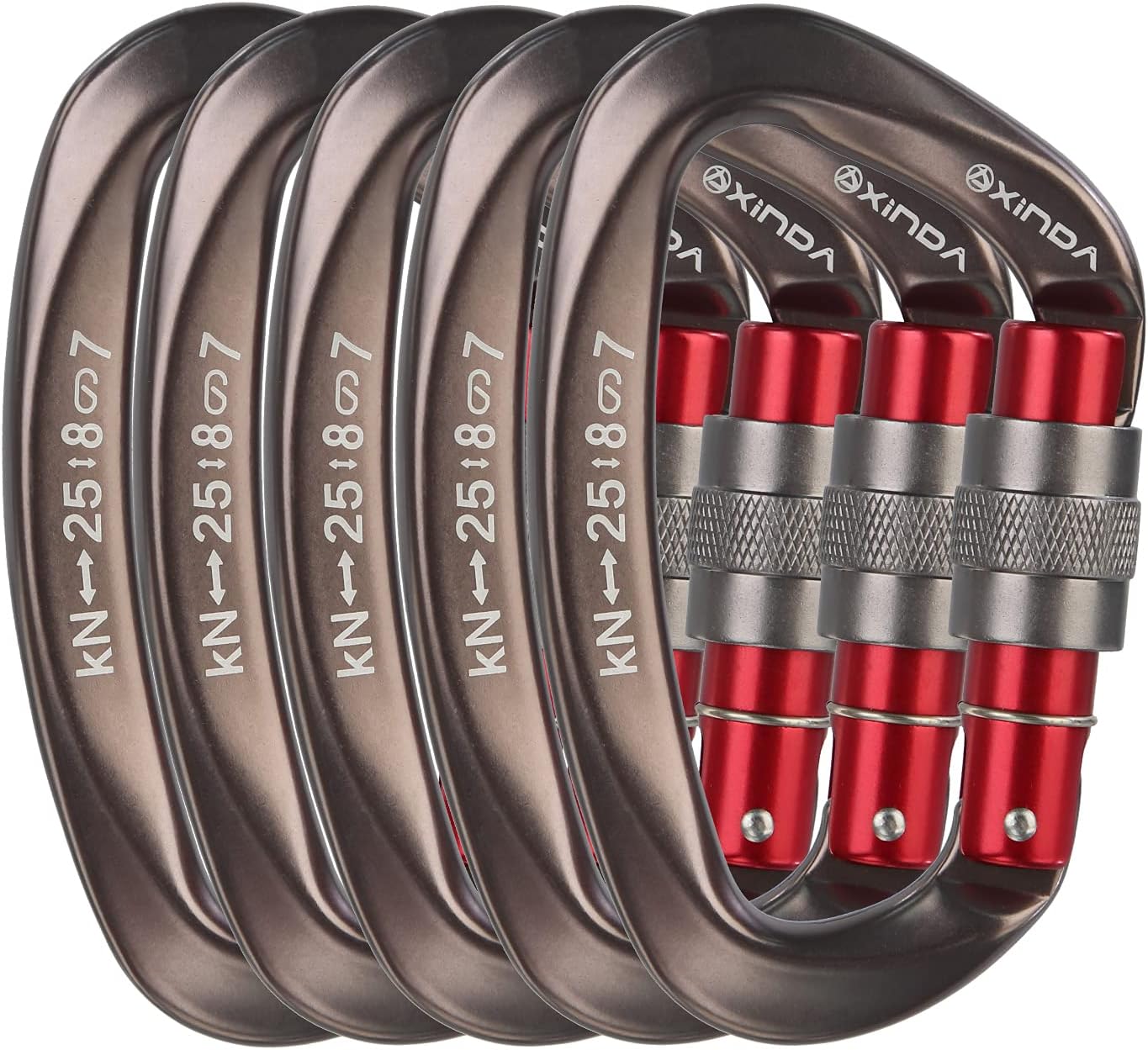 XINDA Screwgate Locking Carabiner Clip - Professional Rock Climbing Carabiner Screw Lock,Heavy Duty Carabiners for Climbing,Mountaineer,Hammock,Camping,Outdoor Equipment