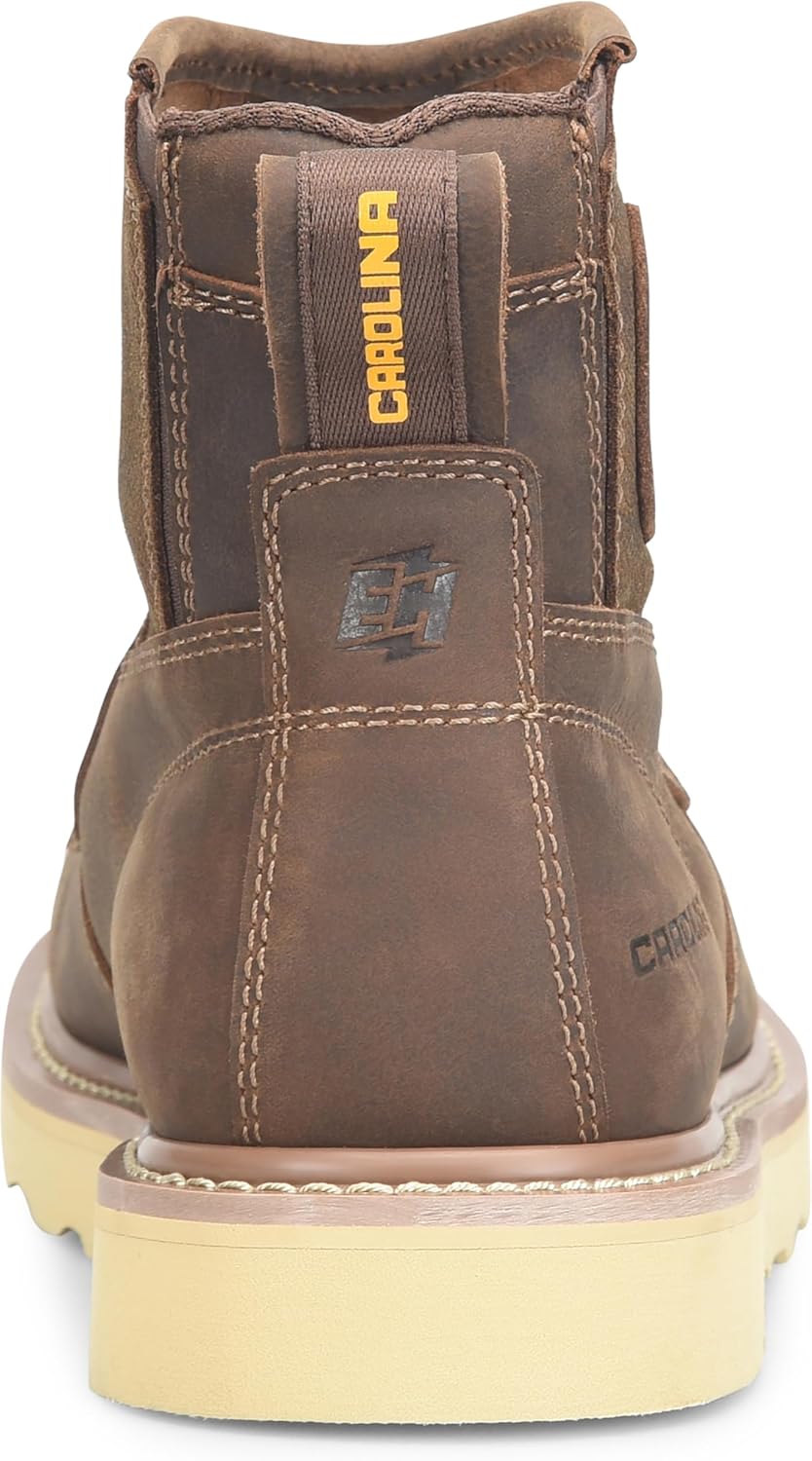 Carolina Men's 6" Flatiron Moc Toe Wedge Work Boot - Durable with Slip-Resistant Sole and Cushioned Insole