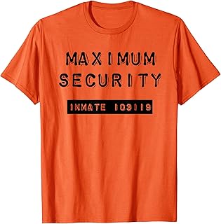 Halloween Inmate Costume for Men Women Kids Funny Jail T-Shirt