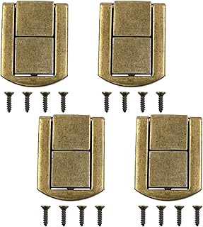 4Piece Set Bronzed Retro-Style Buckle Zinc Alloy Spring Buckle Strap Screws for Antique Wooden Boxes Jewelry Boxes Decorative Cabinets
