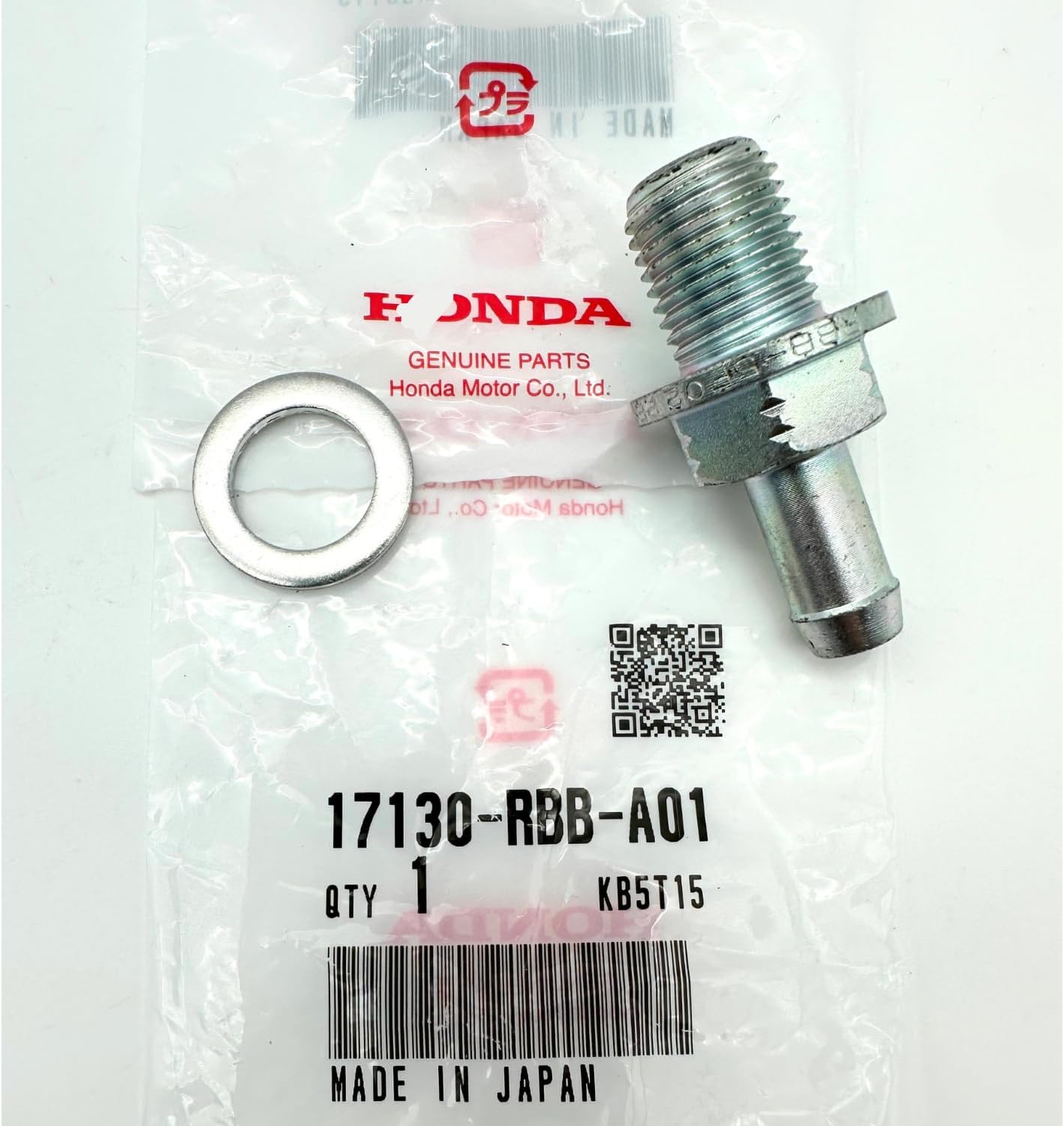 Genuine PCV Valve 17130-RBB-A01 & Washer 94109-14000 Kit for Honda Civic Acura TSX US