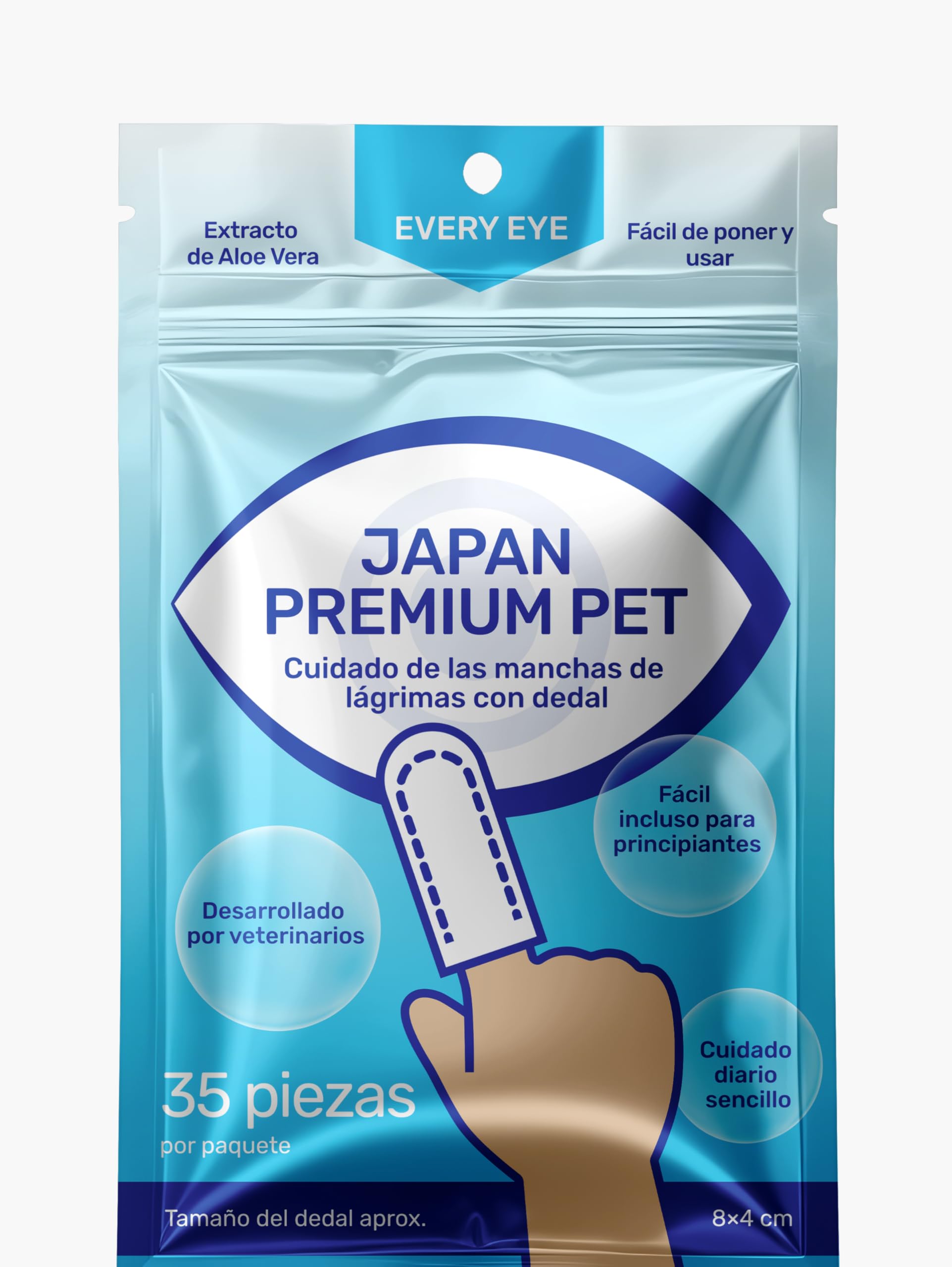 Dog Eye Wipes for Dogs and Cats | Eye Cleaner for Dogs in Finger Pads Format | Dog Eye Cleaner Thimble Type for Tear Stains | 35 Units