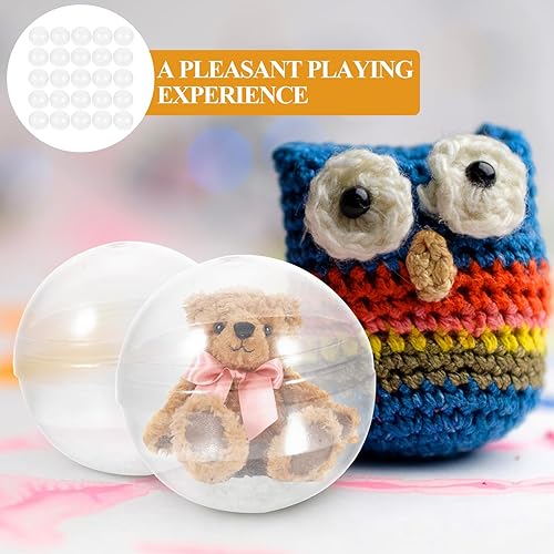 Miniatura 4 de Artibetter 50 cápsulas de máquina de chicles vacías redondas cápsulas transparentes pequeñas de plástico para máquinas expendedoras vacías, caja de