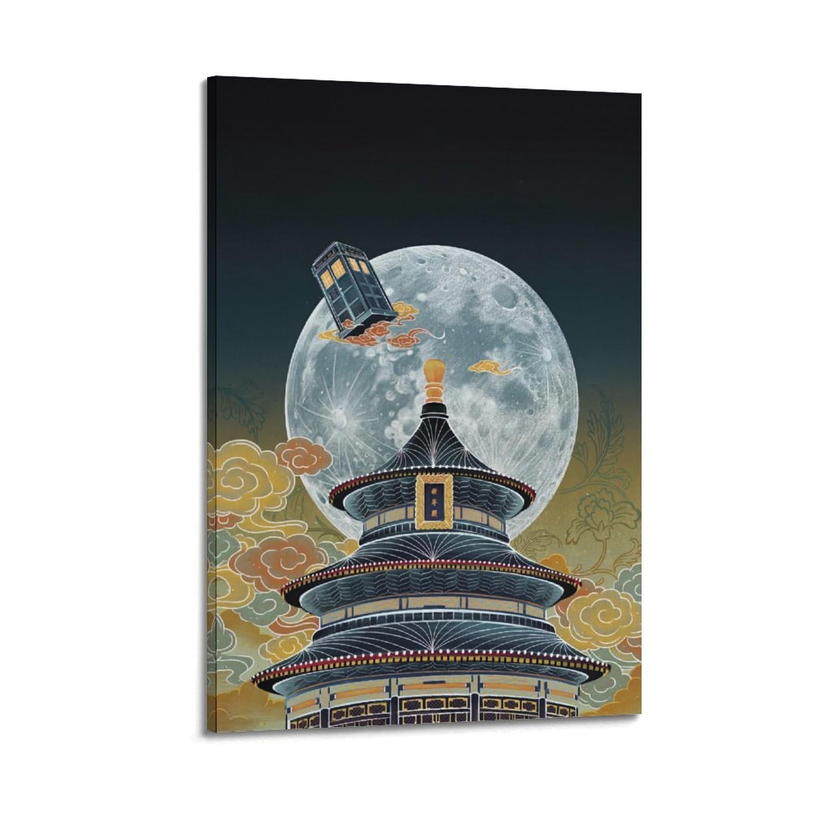 DLJGDS Vintage Travel Poster Temple of Heaven, Beijing, China Decorative Painting Canvas Wall Posters And Modern Family Bedroom Decor 12x18inch(30x45cm)