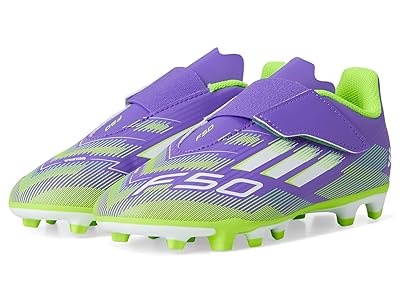 adidas Kids F50 Club Velcro Firm/Multi Ground Cleats (Little Kid/Big Kid) Kids Shoes Purple Rush/White/Lucid Lemon : 11 Little Kid M