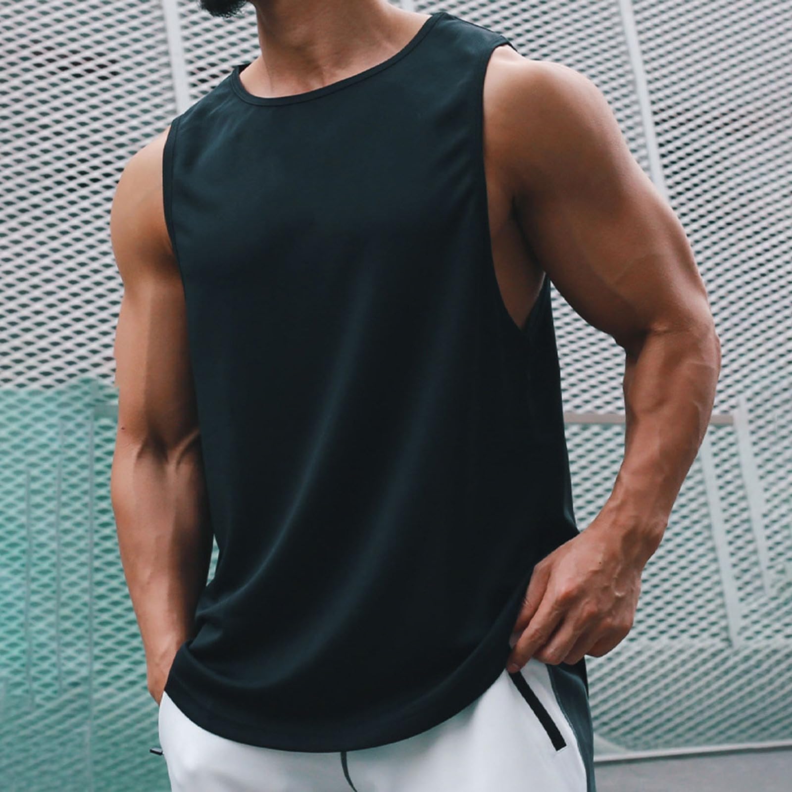 Litthing Débardeurs de Course pour Hommes Tank Top sans Manches T-Shirt | Séchage Rapide, Gymnastique, Les Entraînements, Été Lâche, Décontracté Respirant
