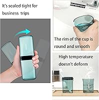 Vista 4 de Taza de aseo de viaje, taza transparente para enjuague bucal, estuche portátil para cepillos de dientes con tapa, artículos de tocador de baño