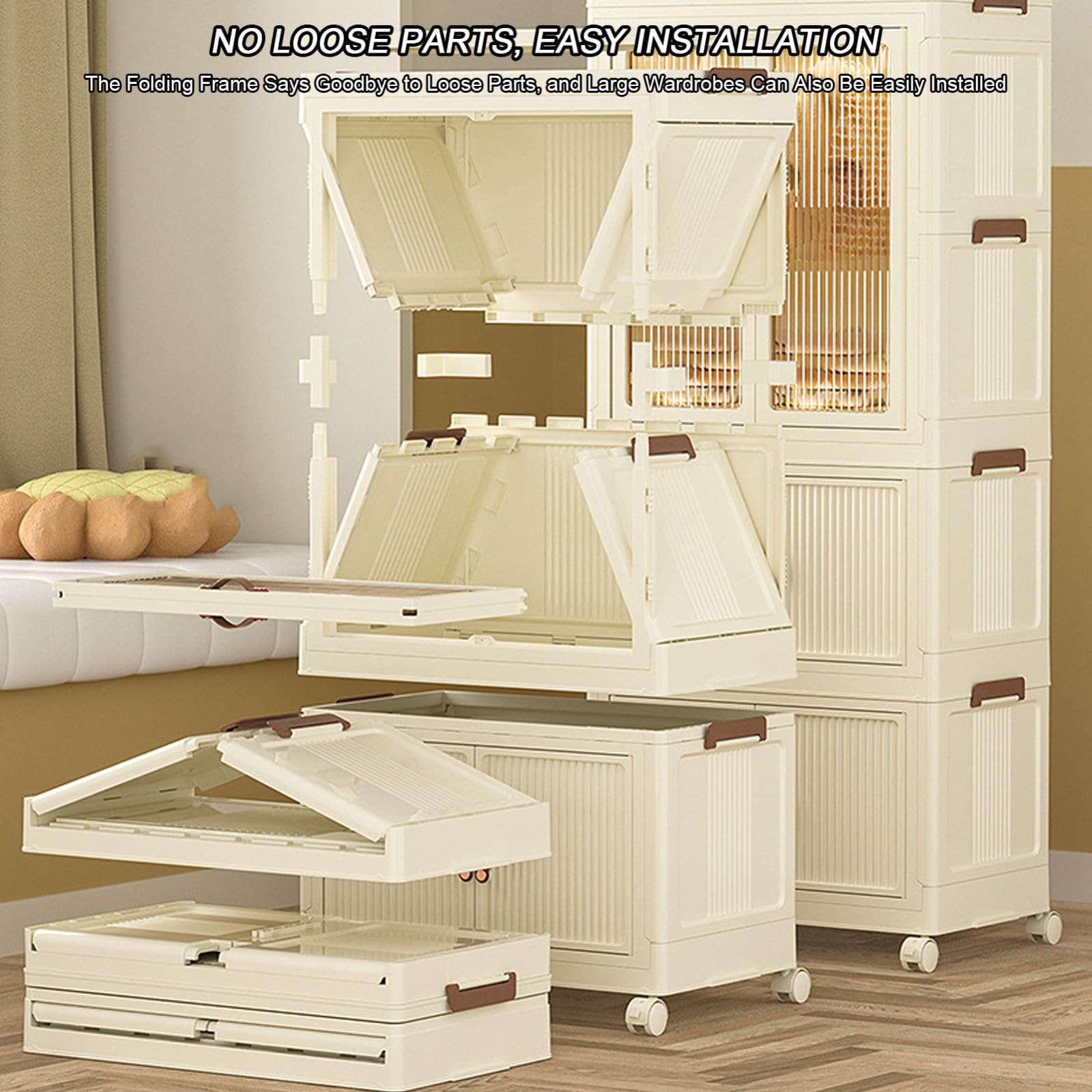 Amazon.co.jp: プラスチック製収納箱 蓋と車輪付き 積み重ね可能