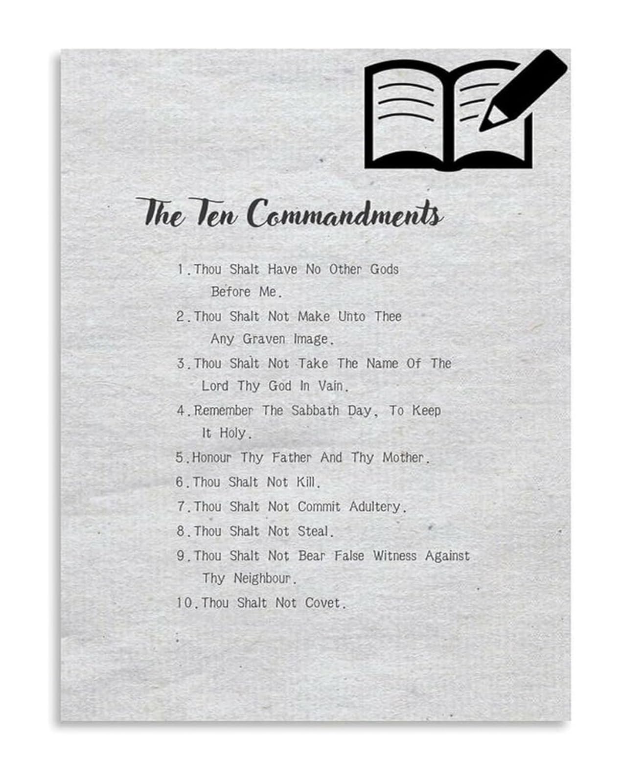 SSOPTMCB 10 Commandments Christian Art Poster Biblical Teaching Canvas Painting for Home Altar and Decor(Unframed,08x12inch(20x30cm))