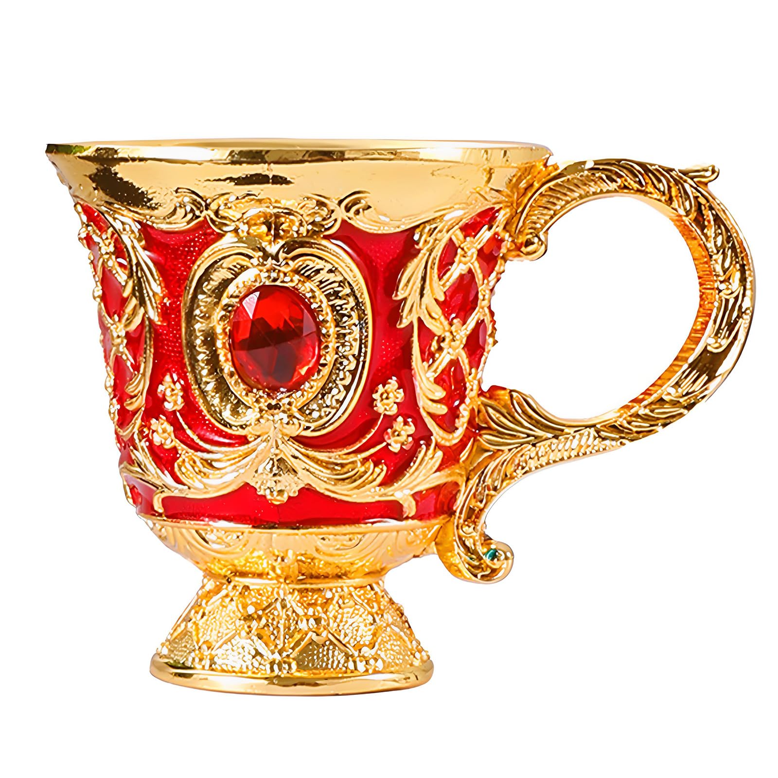 MALSSE Metal Chalices Goblet Intricate Carving Wine Drinking Cup with Handle Shot Glasses Medieval Barwares Party Decors Gift Antique Metal Wine Cup