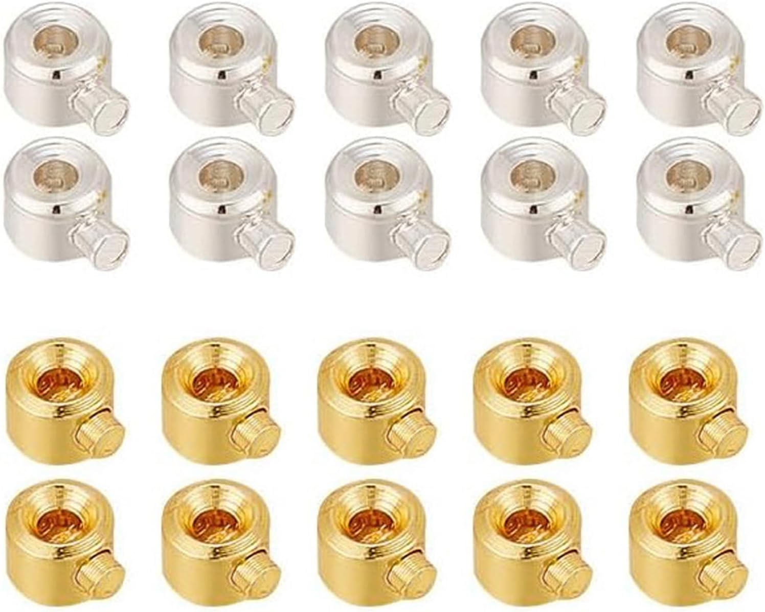 X spring Crimp End Beads, 20 PCS Stainless Steel Crimp Beads Stopper, Metal Cord End Crimp Stopper for Jewelry Making Accessories, Perfect for Wearing Bracelets and Necklaces with Circular Tips