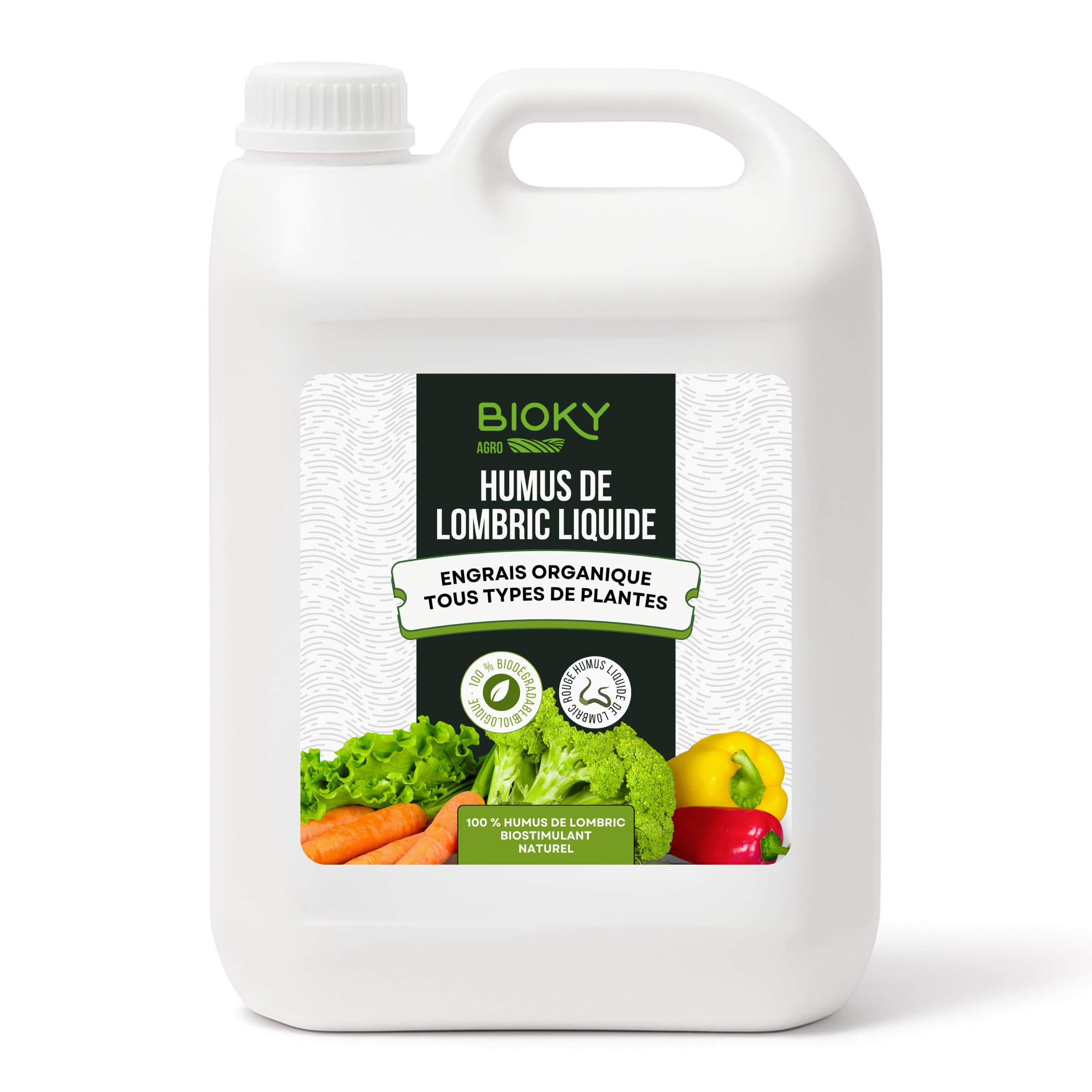 Humus de Lombric Liquide 5 L – Terreau liquide & Substrat Organique – Réparation Naturelle du Sol – Améliore la Qualité – Haute teneur en Microbes et Acides Humides – Cosses plus Productives