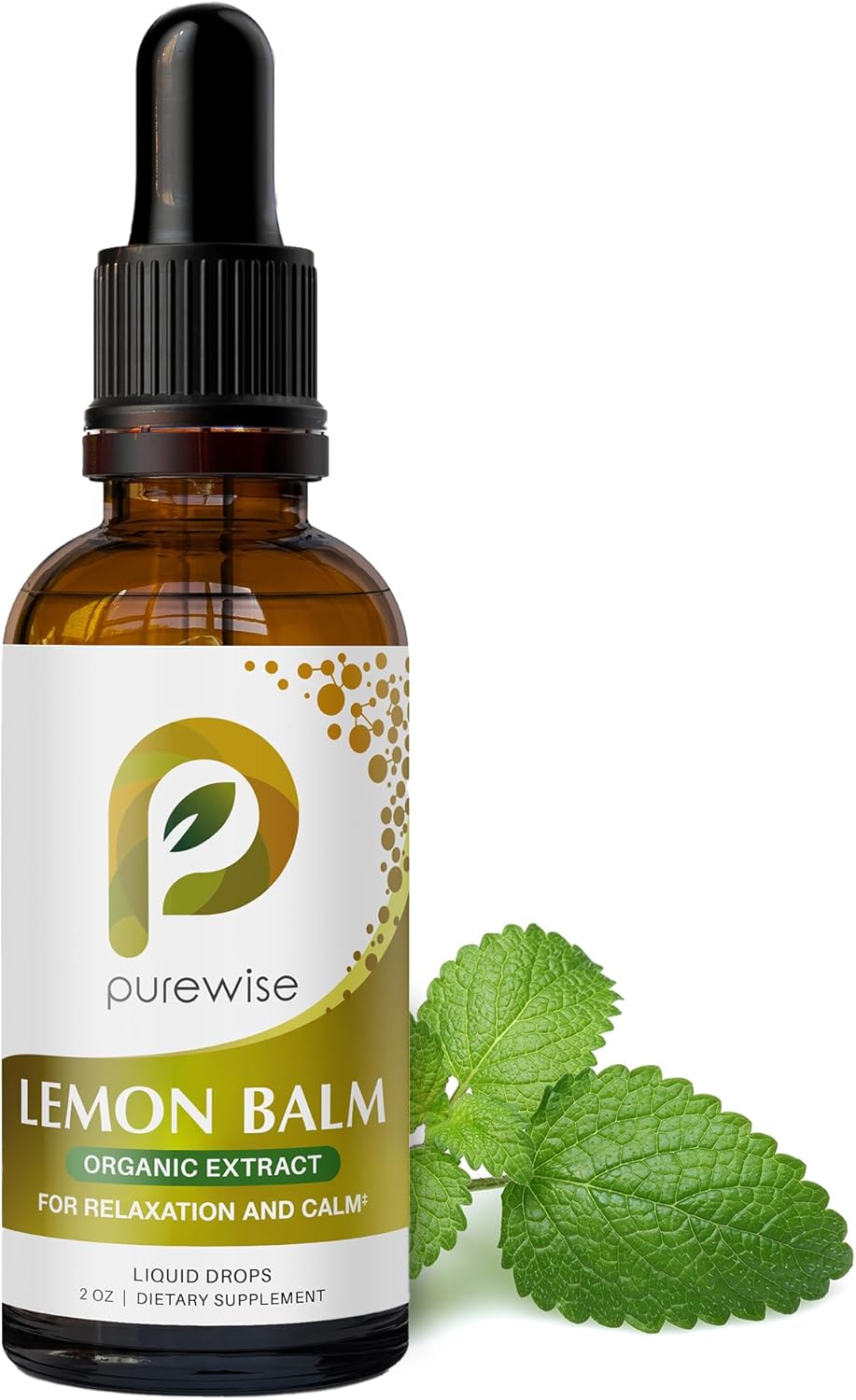 Lemon Balm Extract Liquid Drops – Organic Herbal Tincture for Relaxation & Calm, Concentrated Herbal Formula, 590 mg per Serving – 2 fl oz