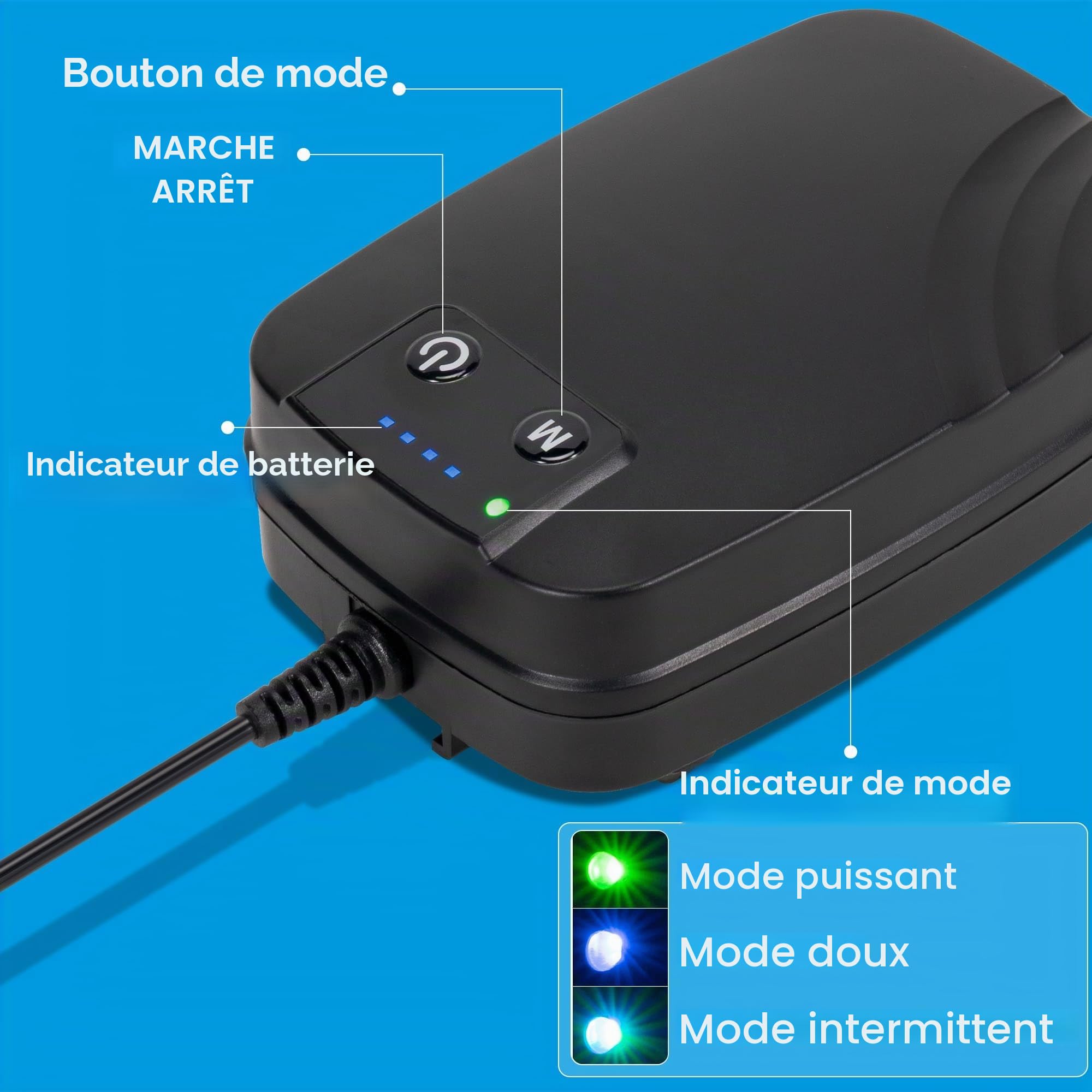 Biling Aérateur de bassin solaire - Pompe à oxygène avec batterie 2200 mAh - Panneau en verre de 2,5 W - Tuyau de 3 m - IPX5 - Silencieux - Pompe à air solaire pour étang de jardin, citerne d'eau de