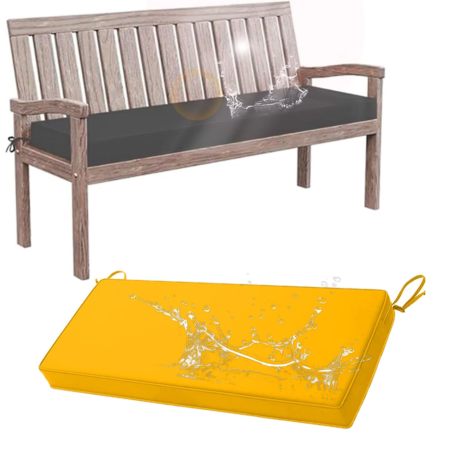 Coussin de banc de pique-nique pour canapé de jardin et balancelle en plein air