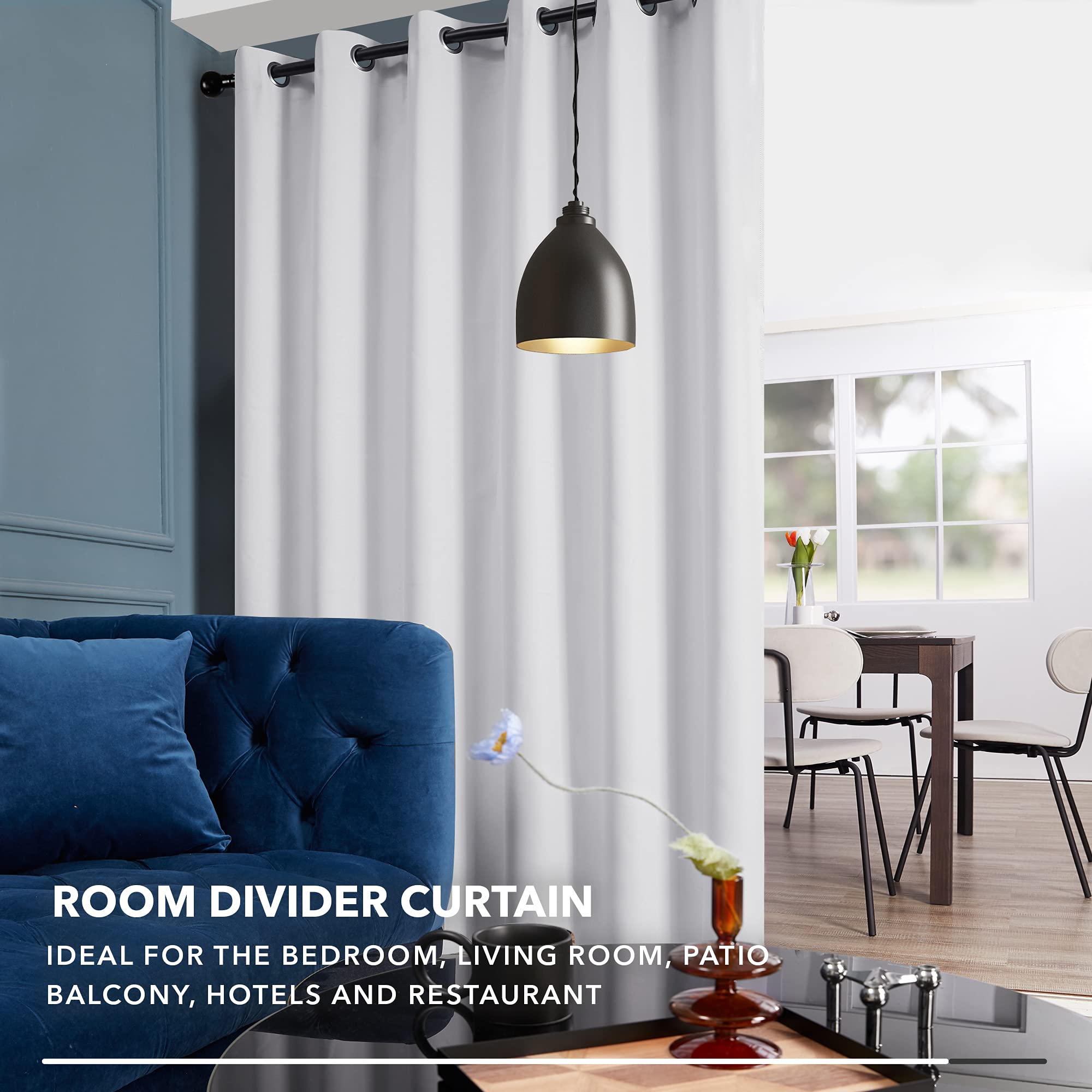 Deconovo Tende Oscuranti per Interni Cameretta Bambini 270 CM Altezza, Tenda Oscurante Termica Isolante con Anelli per Finestre Moderne 1 Pannello, 200x270 CM, Grigio Perla