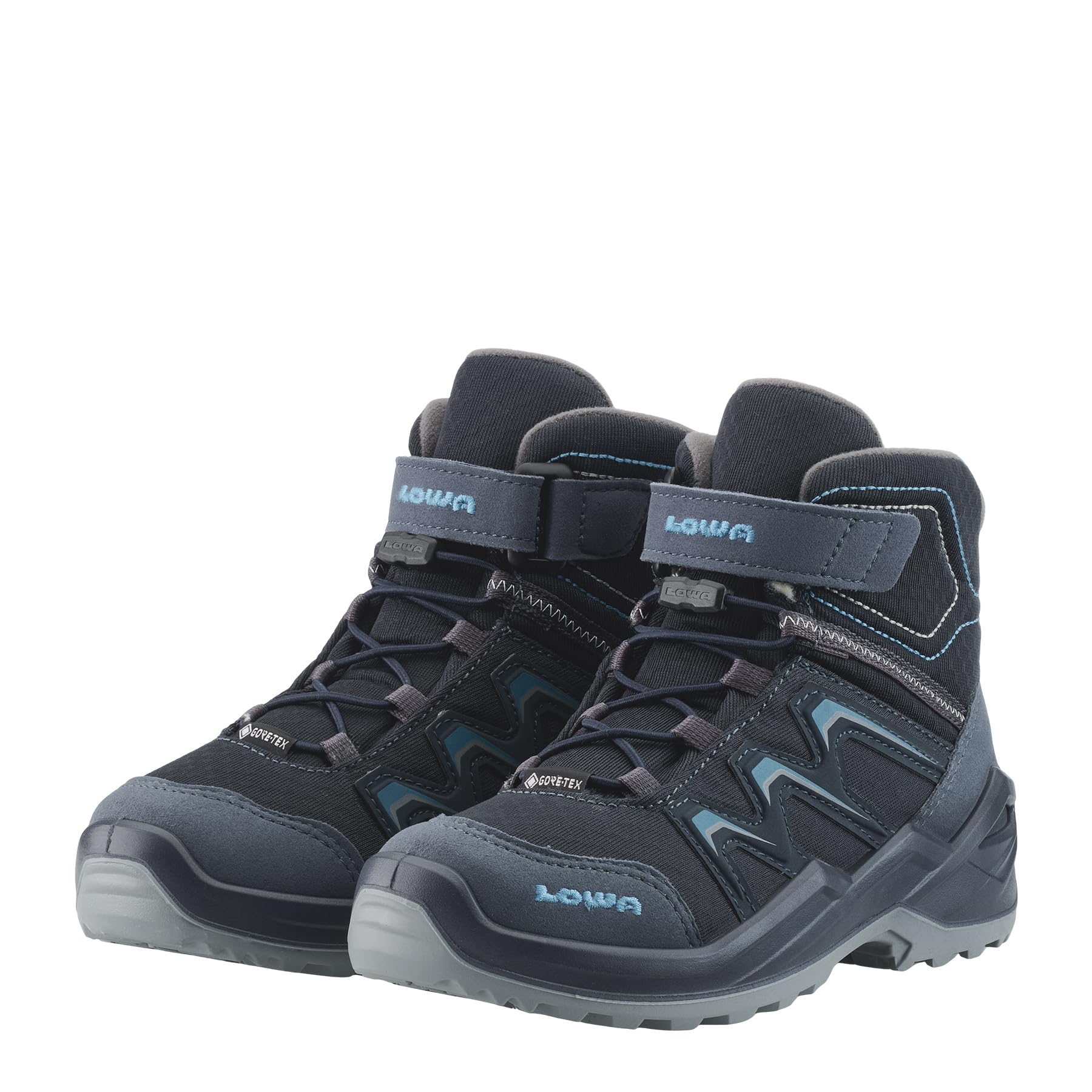 LOWA Maddox Warm GTX Mid Jr Klettstiefel Blau