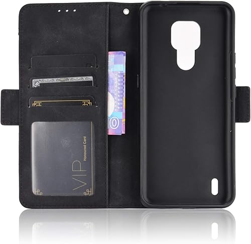Miniatura 3 de QiongNi Funda para Motorola Moto E7 2020 Funda para Motorola Moto E7 2020 XT2095-3 Funda con tapa de piel sintética negra
