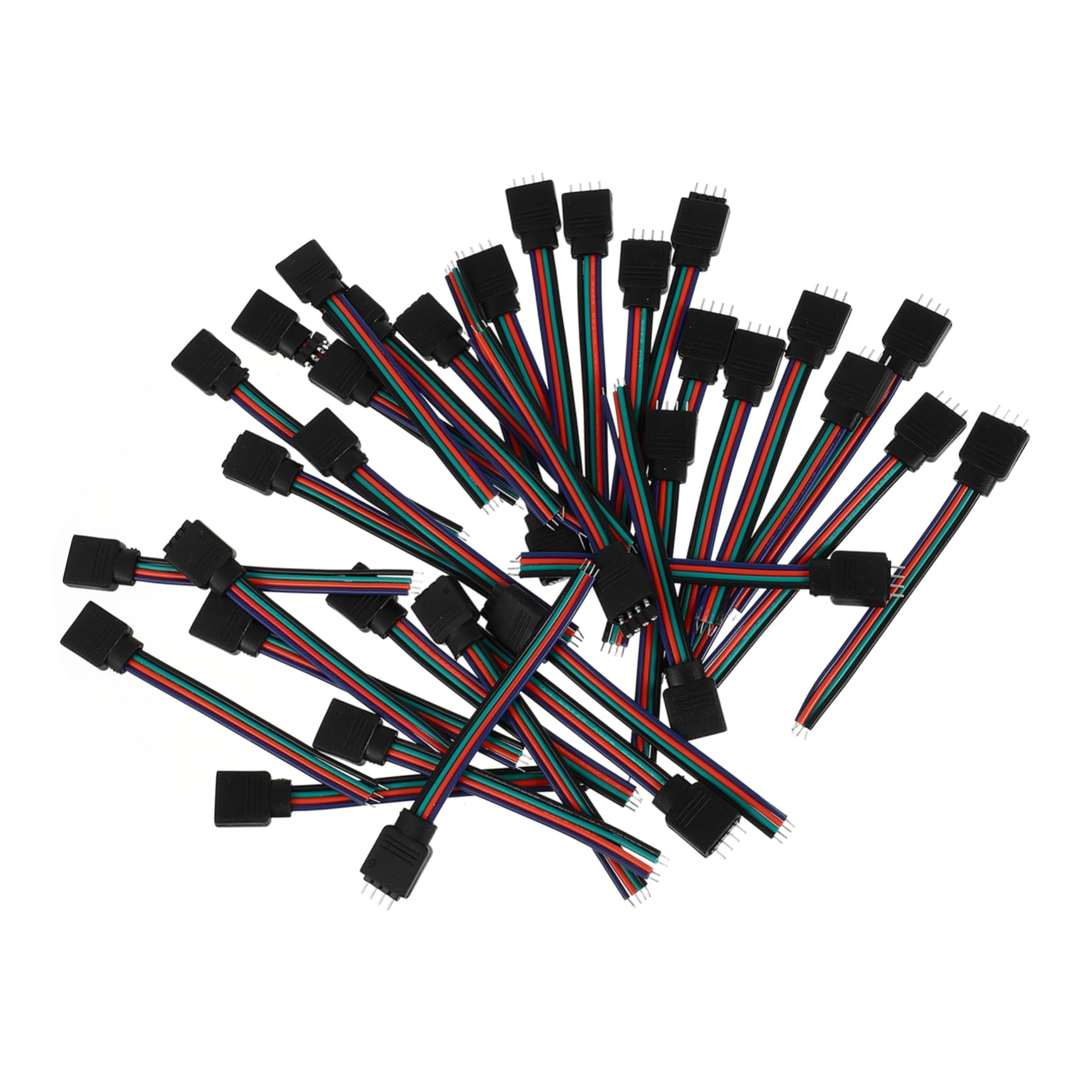 Conector de tira LED de material ABS resistente con terminación de 4 pines 8