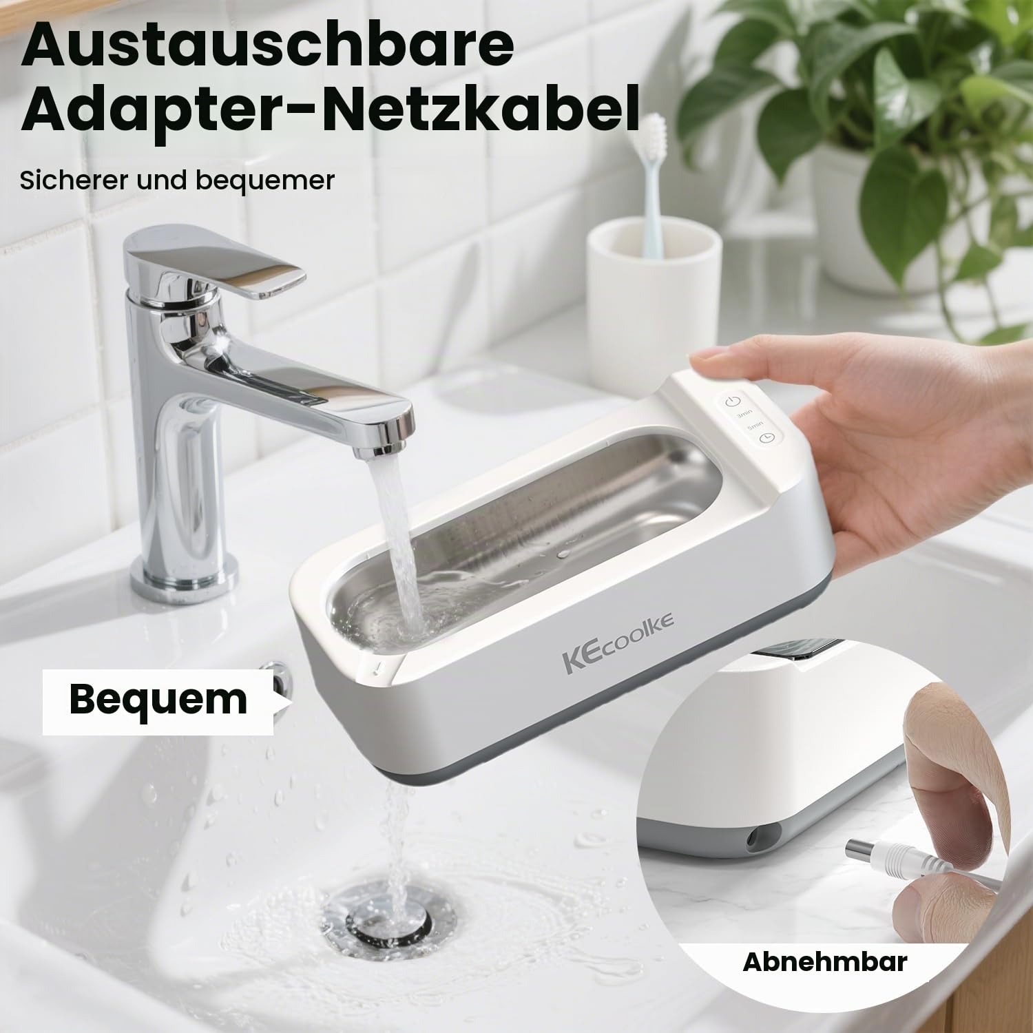 Ultraschallreinigungsgerät Ultraschallreiniger Ultraschallgerät KECOOLKE 400ml Sonic Cleaner mit digitalem Timer für Brillen, Ringe, Münzen, Fingerringe, Geld