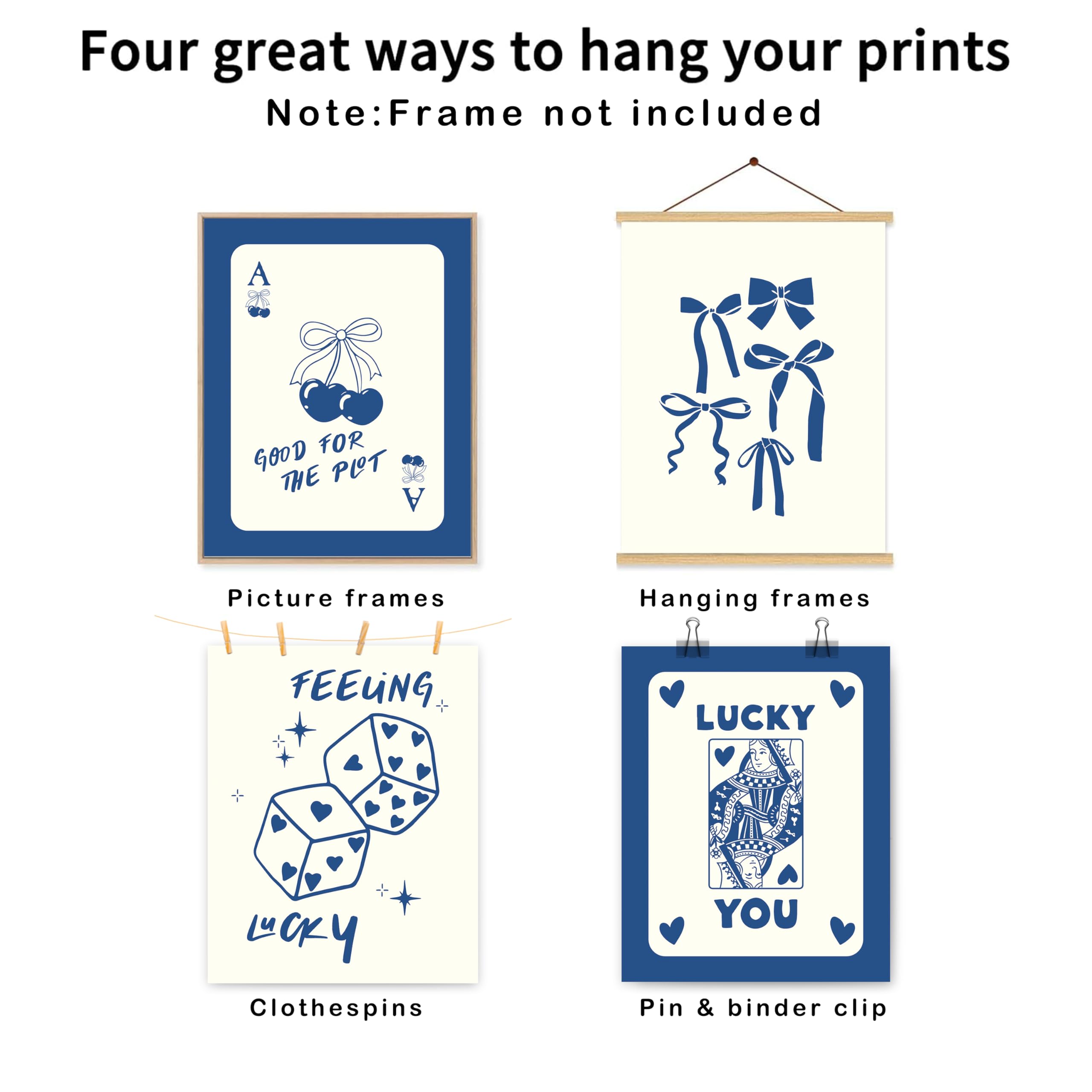 Dzxnouart Lot De 4 Affiches Murales Tendance Avec Nœud