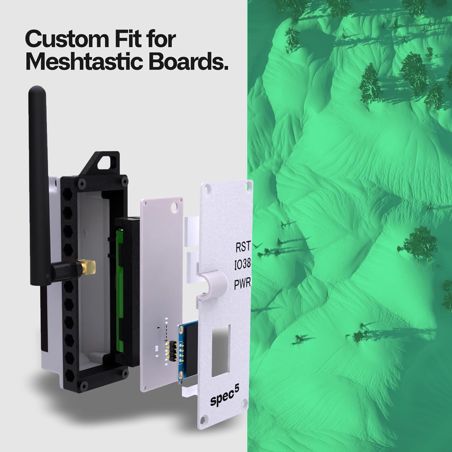 White/Black PETG Enclosure Case for Popular Mesh Networking Meshtastic LoRa Radio