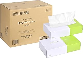by Amazon ボックスティッシュ FSC認証紙 400枚(200組)×60箱入(5P×12パック)【ケース販売】