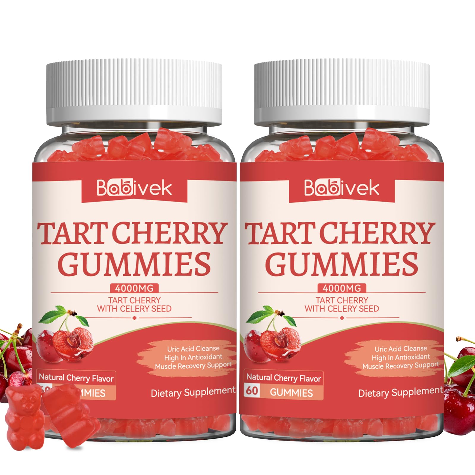 Tart Cherry Gummies with Celery Seed Extract 4000mg, 60 Gummies — Amazon image 7