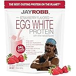 JAYROBB Strawberry Egg White Protein 24 oz, 1.5 Pound Bag