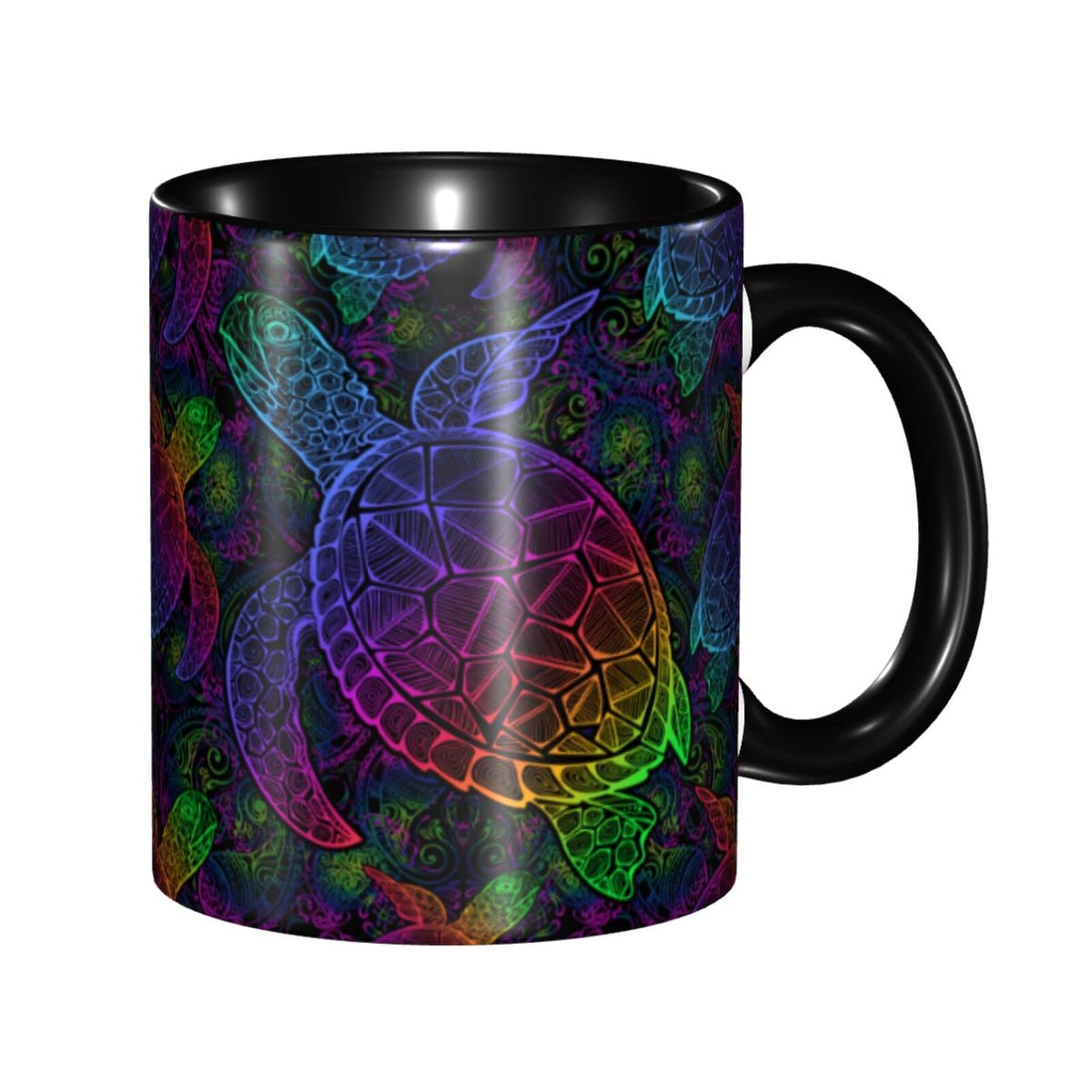 Yrebyou Sea Turtle Coffee Mug for Women Men Ceramic Tea Cup Travel Presents for Office Home Work Microwave Safe Funny Novelty