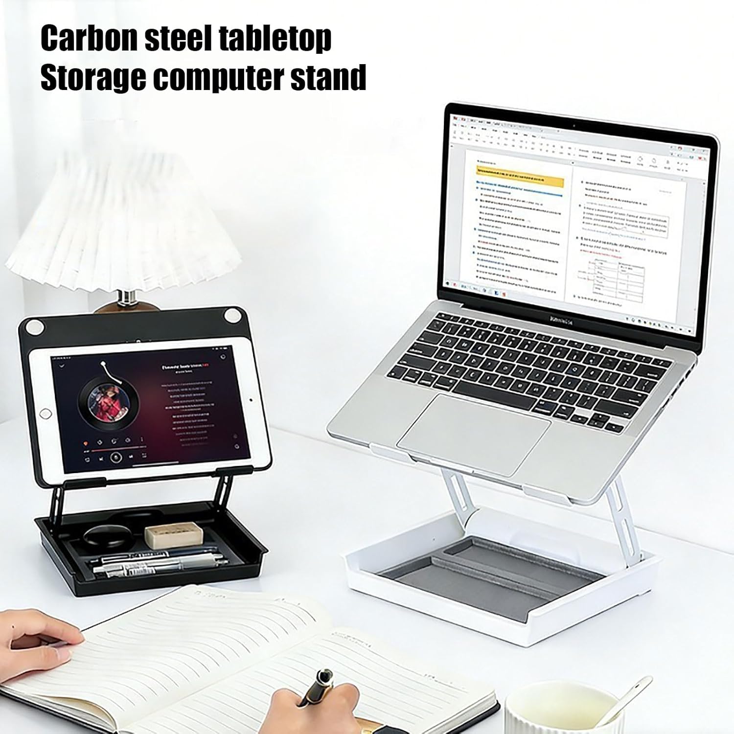 Magnetic Laptop Cooling Stand Including Built in Storage Box and Powerful Fan for 17.3 Inch Notebooks