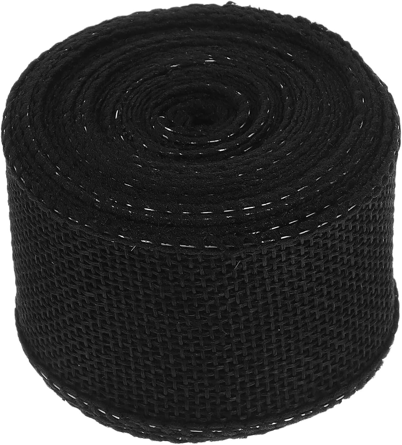 Wire Edged Burlap Bow Ribbon 4 Rolls Black for Wrapping Xmas Halloween
