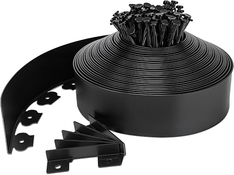 Landscape Edging 4 Inch Tall 80 FT, Garden Edging for Landscaping with 90 Pcs Anchoring Spikes & 5 Connectors, Flexible Garden Border Edging for Landscaping, Yard Lawn, Flower Beds